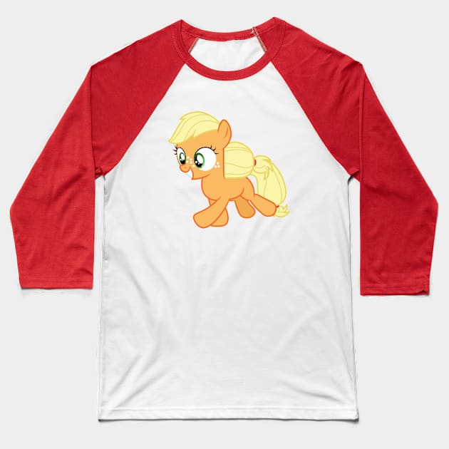 Excited filly Applejack Baseball T-Shirt by CloudyGlow